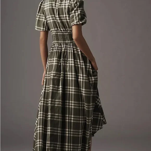 Anthropologie Green and White Plaid Garment - Picture 5 of 5